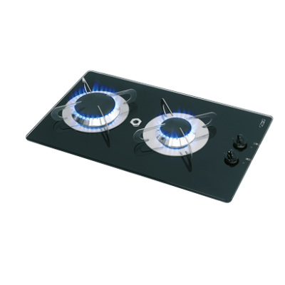 Gaskocher Mit Keramik Kochplatte, 500x300x80mm, Brenner: 1x Mittel/1x Gro&szlig; - 487573 72dpi - 487573