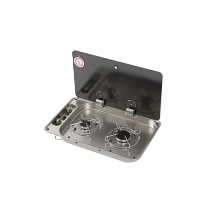 Gaskocher Mit Abdeckplatte, Brenner: 1x Klein/1x Mittel - 487576 new 72dpi - 487576