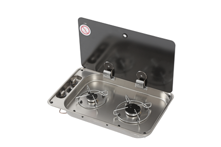 Gaskocher Mit Abdeckplatte, Brenner: 1x Klein/1x Mittel - 487576 new 72dpi - 487576