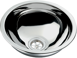 Niro Sp&uuml;lbecken, Rund, Au&szlig;enma&szlig; &Oslash;290mm, Tiefe 120mm - 488001 72dpi - 488001