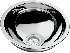Niro Sp&uuml;lbecken, Rund, Au&szlig;enma&szlig; &Oslash;330mm, Tiefe 150mm - 488017 72dpi - 488017