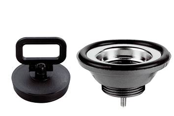 Kunststoff Gerader Abflu&szlig;, 1-1/4", Mit Niro Sieb & Gummi Stopfen - 488026 72dpi - 488026