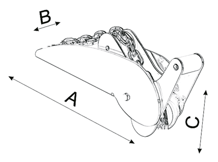 Niro Ankerbugrolle, A=595mm, B=90mm, C=150mm (Kippbar, Bis 30kg) - 489073 01 72dpi - 489073