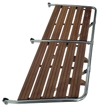 Niro Badeplattform Mit Holzlatten Aus Teak, 1500x550mm, 2x St&uuml;tzen, Rohr &Oslash;25mm - 494051 72dpi - 494051