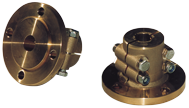 Bronzener Klemmflansch Mit Zentrierrand, &Oslash;20mm-Welle, Zentrierrand &Oslash;63,5mm, Lochkreis &Oslash;82,5mm, 4x &Oslash;10,5mm - 518004 72dpi - 518004