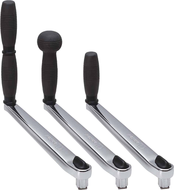 Verchromte Winsch-Kurbel, L=250mm, Gewicht 1,4kg, Lock-In, Einzelner Griff - 542031 2 - 542031