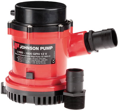 Johnson Pump L-Serie Bilgepumpe L1600, 24V/3,5A, 100l/min, Schlauchanschluss 1-1/8" & 1-1/4",max F&ouml;rderh&ouml;he 5m. - 6632160002 72dpi - 6632160002