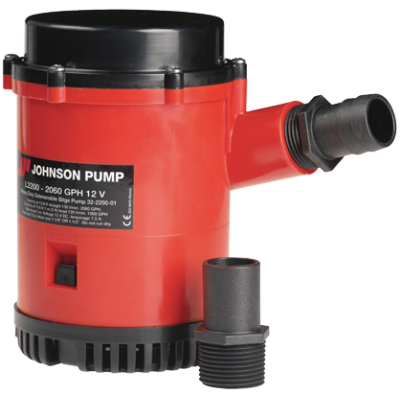 Johnson Pump L-Serie Bilgepumpe L2200, 24v/4,5a, 130l/Min, Schlauchanschluss 1-1/8" & 1-1/4" - 6632220002 72dpi - 6632220002