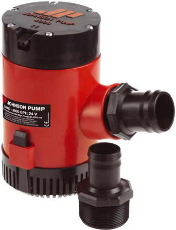 Johnson Pump L-Serie Bilgepumpe L4000, 12v/15a, 252l/Min, Schlauchanschluss 1-1/2" & 2" - 6632400001 72dpi - 6632400001