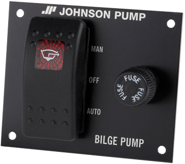 Johnson Pump Bilgepumpeschalttafel, 12v, 3-Positionen, 76x55mm, Einbautiefe 40mm, Mit Innenbeleuchtung - 66341224 72dpi - 66341224
