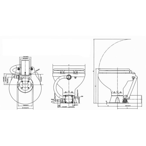 Aquat Standard Elektrische Toilette, 12v/13a, Komfortable Sch&uuml;ssel Mit Bedienungspanel - 66804743601 02 72dpi - 66804743601