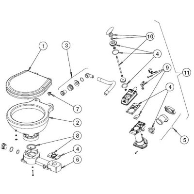 Johnson Pump Auslassbogen Mit Dichtung F&uuml;r Toilette Johnson Compact Modell - 66814724602 72dpi - 66814724602