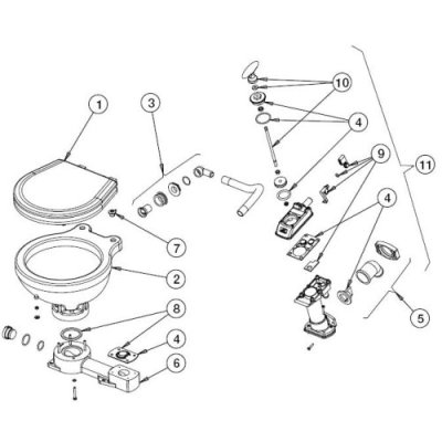 Johnson Pump Lippendichtung F&uuml;r Hand- U. Standard Elektro/Space Saver Toilette - 66814745301 01 - 66814745301