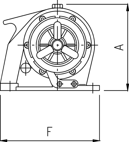 Lofrans Windlasses Handankerwinde Horizontal, Modell 'Royal', 10mm, Mit Spillkopf - 70210 01 72dpi - 70210