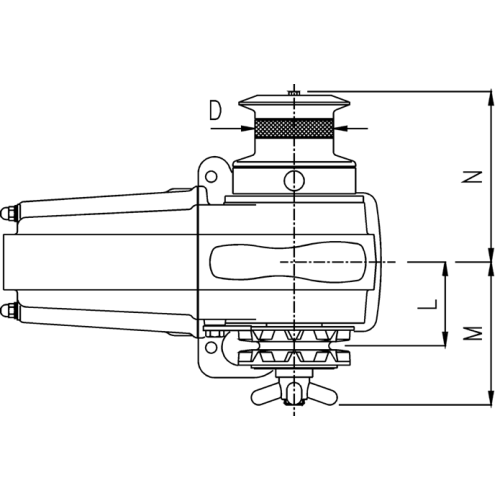 Lofrans Windlasses Ankerwinde Horizontal, Modell 'Tigres', 10mm, Din766, 24v, 1500w, Mit Spillkopf - 71030 02 72dpi - 71040