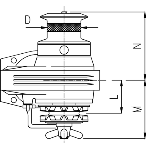 Lofrans Windlasses Ankerwinde Horizontal, Modell 'Kobra', 8mm, 24v, 1000w, Mit Spillkopf - 71338 02 72dpi - 71338
