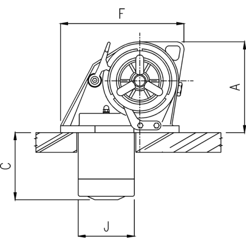 Lofrans Windlasses Ankerwinde Horizontal, Modell 'Kobra', 10mm, 24v, 1000w, Mit Spillkopf - 71340 01 72dpi - 71340