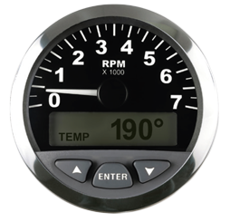 Matrix Geschwindigkeitsanzeiger Mit Lcd, 90 Mph, 3", Schwarz Mit Niro Rand - 781014 - 781016SDFE