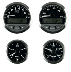 Matrix Geschwindigkeitsanzeiger Mit Lcd, 90 Mph, 3", Schwarz Mit Niro Rand - 781016sdfe 72dpi - 781016SDFE