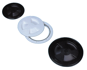 Kunststoff Inspektionsluke, &Oslash;143x104mm, Schwarz - 9004477 1 - 9004477