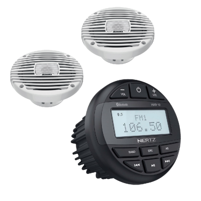 Hertz HMR 10 - FM/USB/BT 4x50 Watt + Hertz HEX 6.5M-TW, 100W Lautsprechersatz - Wei&szlig; - 9025146 - 9025146