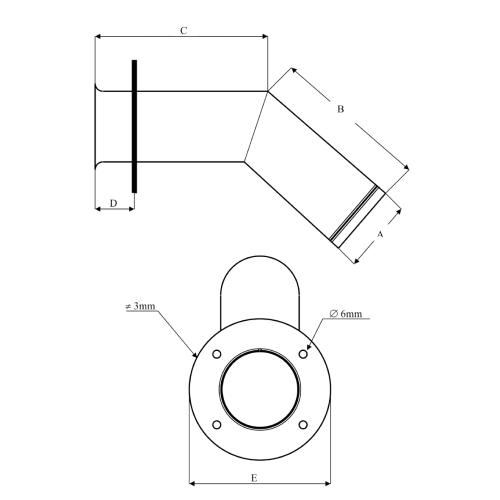 Niro Borddurchlass F&uuml;r Auspuff, &Oslash;102m, 45&deg; - 9048602 1 - 9048602