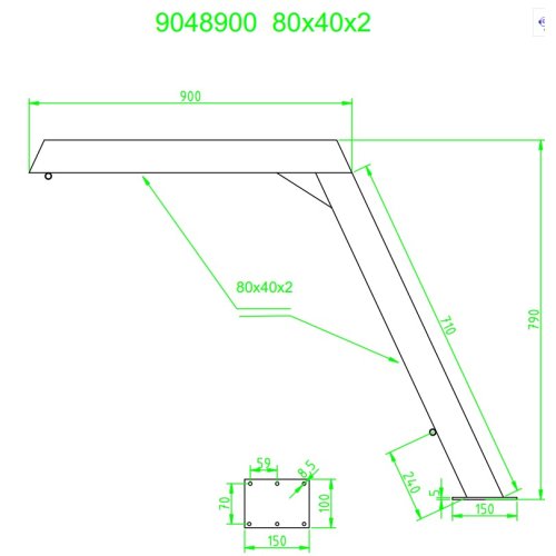 Niro Davit Mit Tau, Block Und Winsch, Feste Version (Preis Pro St&uuml;ck) - 9048900 bild - 9048900