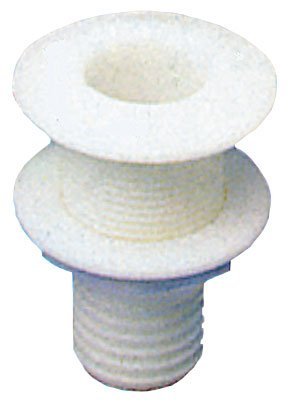 Kunststoff Borddurchlass, 1-1/2", Abm. A=46mm, B=40mm, C=104mm, D=78mm, E=54mm, Wei&szlig; - 9062042 - 9062042