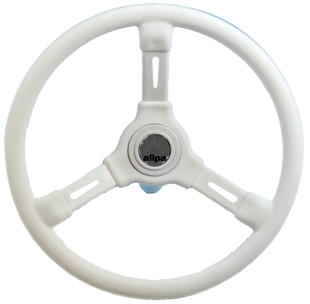 3-Speichen Steuerrad 'Riviera' Wei&szlig; Kunststoff, &Oslash;350mm, Tiefe 117,3mm - 9062101 - 9062101