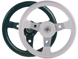 3-Speichen Steuerrad 'Delfino' Schwarz Aluminium mit schwarzem Vinyl Griff, &Oslash;340mm, Tiefe 88,7mm - 9062103 2 - 9062103
