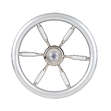 6-Speichen Steuerrad 'Leader Silver' Niro mit Silber Look, &Oslash;370mm, Tiefe 94,7mm - 9062137 1 - 9062137