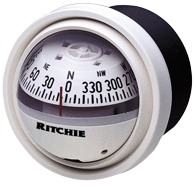 Ritchie Kompass Modell 'Explorer V-57w.2', 12v, Armaturenbrettkompass, Rose &Oslash;69,9mm/5&deg;, Wei&szlig; - 9067031 - 9067031