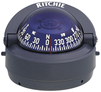 Ritchie Kompass Modell 'Explorer S-53g', 12v, Aufbaukompass, Rose &Oslash;69,9mm/5&deg;, Grau - 9067034 - 9067034