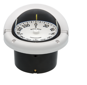 Ritchie Kompass Modell 'Helmsman', Hf-742w, 12v, Einbaukompass, Rose &Oslash;95mm/5&deg;, Wei&szlig; - 9067077 - 9067077