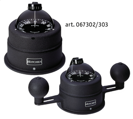 Ritchie Kompass Modell 'Globemaster B-453' 12/24/32v, Aufbau, Rose &Oslash;127mm/2 Of 5&deg;, Schwarz - 9067300 1 - 9067300