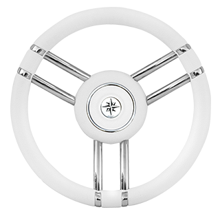3-Doppelspeichen-Lenkrad "Typ 28", Wei&szlig;, Mit Polyurethan-Kranz, &Oslash;=350mm - 9068731 - 9068731