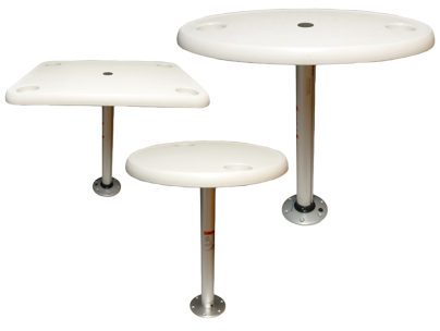 Kunststoff Tische mit Aluminium Tischbein