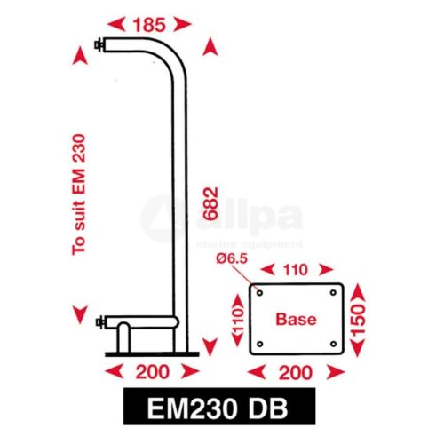 Echomax Em230-Br Radarreflektor Mit Niro Mastb&uuml;gel, Wei&szlig; (Wheel Mark) - 9070451 1 - 9070451