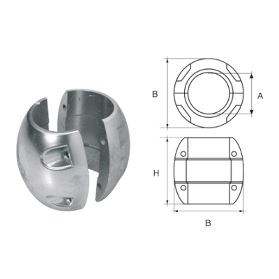 Aluminium Anode F&uuml;r &Oslash;30mm Welle, Kugelf&ouml;rmig - 9077230 - 9077230