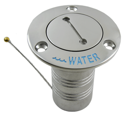 Niro Deckeinf&uuml;llst&uuml;tze 'Water', Schlauchanschluss &Oslash;38mm, Flansch &Oslash;76mm, 0&deg; Modell - 9078221 1 - 9078221