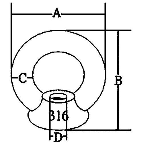 Mutter Mit Niro Auge, A=56mm, B=57mm, C=12mm, D=12mm - 9078722 1 - 9078722