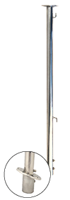 Flaggenstock Niro mit 2 Haken mit Klicksystem