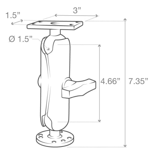 Ram Mount | C Kugel | RAM-202-153-202U f&uuml;r Helix 5 - Ajqbmkt9 - 900405000