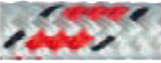 Allcord-18, Doppelt Geflochtene Schotleine, &Oslash;8mm, Wei&szlig; Mit Rot/Schwarzem Kennfaden, 200m - Al1808 r - AL1808/RO
