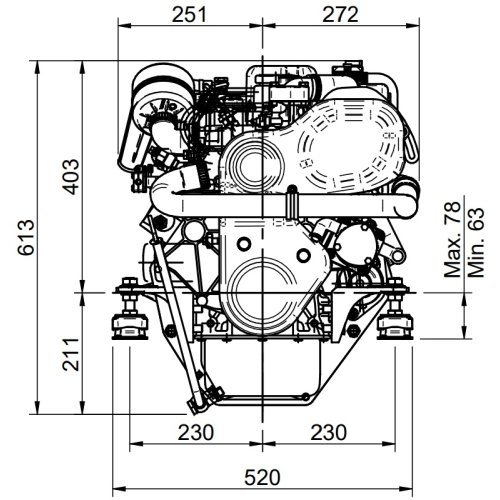 Sol&eacute; Schiffsdiesel Mini 33 Mit Technodrive Wendegetriebe Tmc40l, R=2.00:1 - E 1228 02 - 9022030