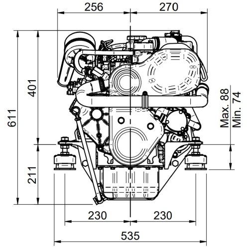 Sol&eacute; Schiffsdiesel Mini 44 Mit Technodrive Wendegetriebe Tmc60p, R=1.55:1 - E 1229 02 - 9022041