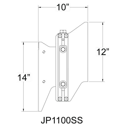 Seastar Mechanische Jack Plate Powerlift, 10" Setback, Handbedient - Jp1100ss 02 - JP1100SS