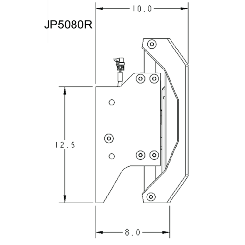 Seastar Elektr. Hydraulische Jack Plate Powerlift, 8" Setback - Jp5080r dims 72dpi - JP5080R