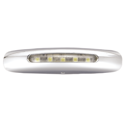 Led Orientierungsleuchte, Verchromtes Metallgeh&auml;use, Aufbau, 12v/0,4w, 5x Top Led, 80x18x16mm - L4400181 72dpi - L4400181