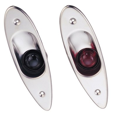 Positionslaternen-Satz F&uuml;r Back-/Steuerbord (Seitlichen Einbau) 12v/6w, Niro Geh&auml;use, Rote/Gr&uuml;ne Linse - L4400195 72dpi - L4400195